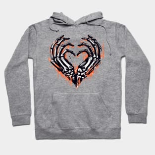 Skeleton Hands Heart Sign Halloween Hoodie